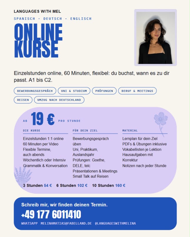 Languages with Mel - Cursos de español, alemán e inglés online